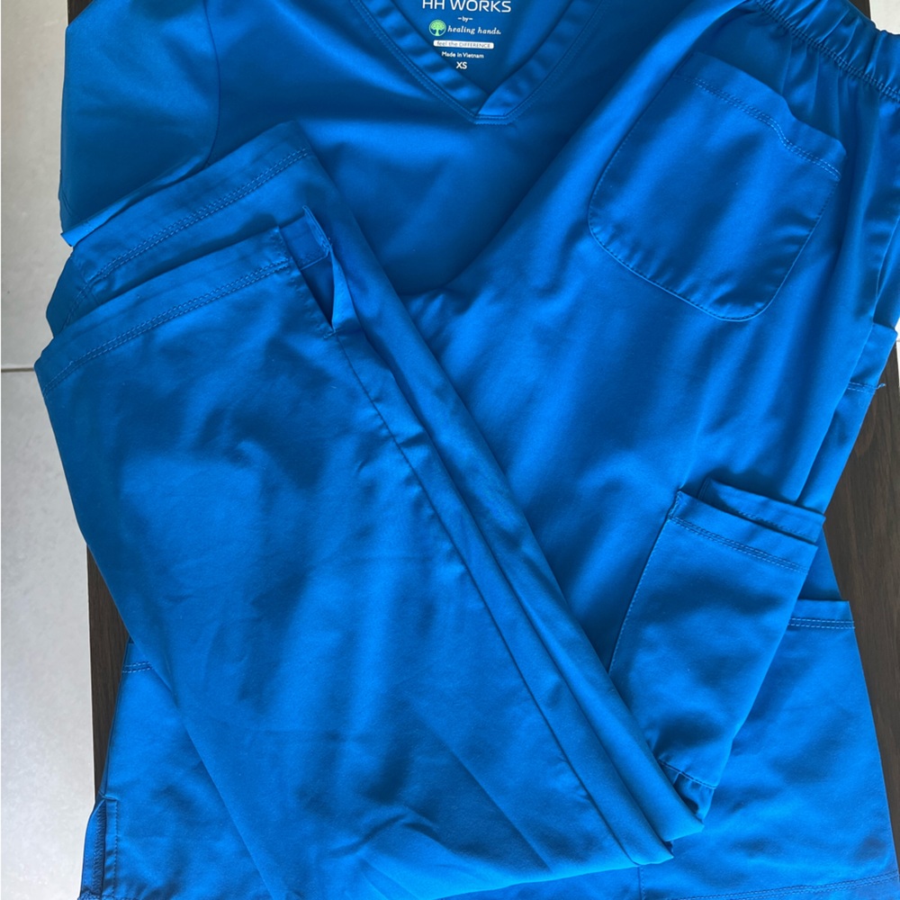 Hh Works By Healing Hands, Royal Blue Scrub Set, Size… Gem